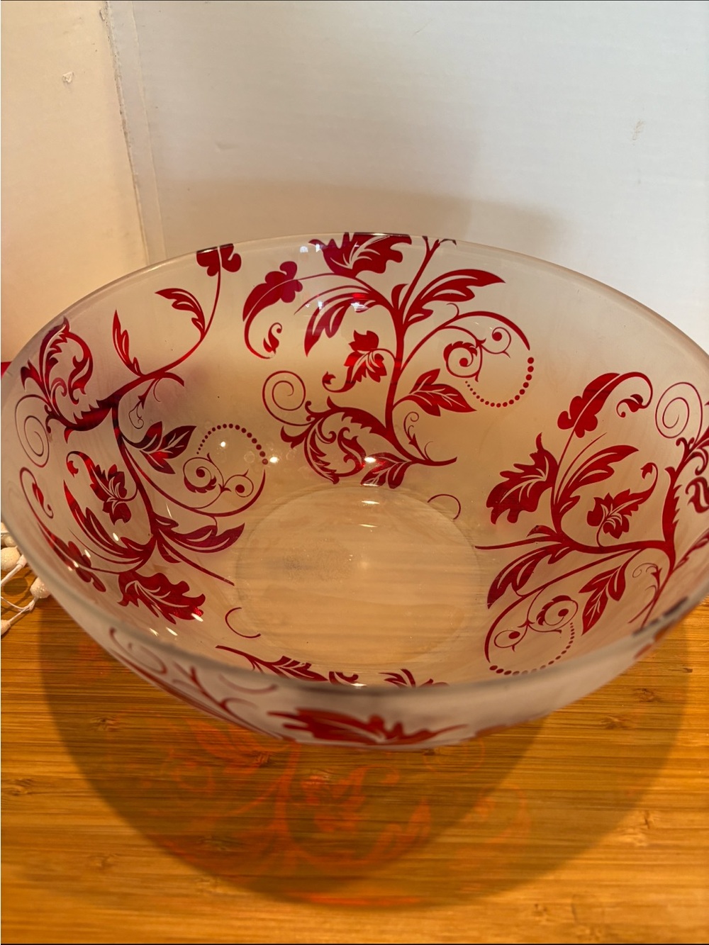 Vintage Ruby Red Bowl Cameo Cut Glass Satin Frosted